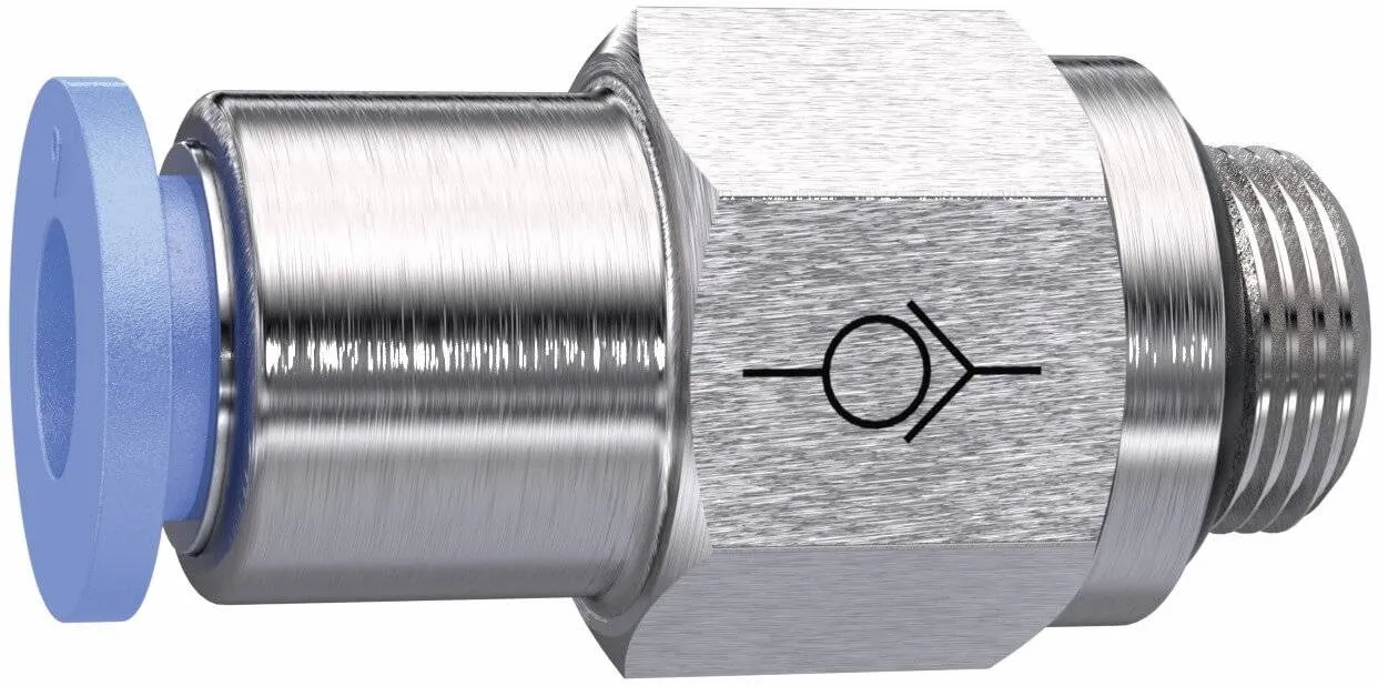 Supapa de sens push-in cu filet exterior etansat cu O-ring , sens filet - furtun
