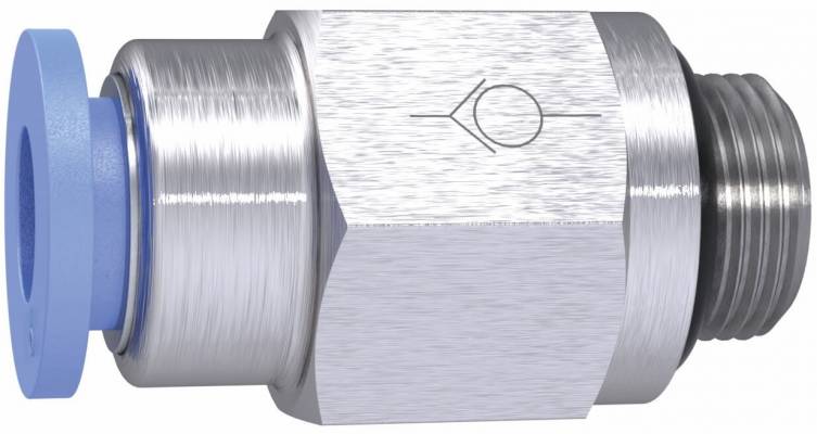 Supapa de sens push-in 6 mm cu filet exterior G 1/4 etansat cu O-ring , sens furtun - filet