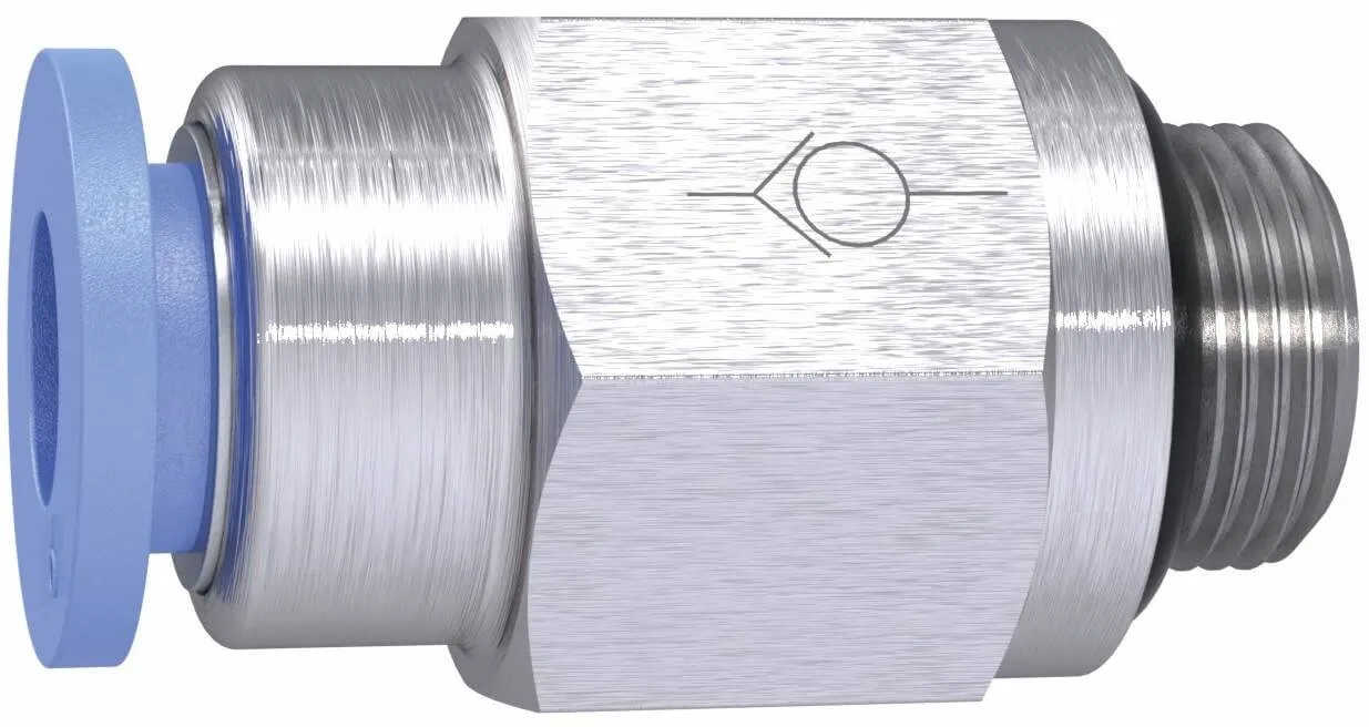 Supapa de sens push-in cu filet exterior etansat cu O-ring , sens furtun - filet