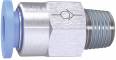 Supapa de sens push-in 8 mm cu filet exterior conic R 1/8 etansat cu PTFE , sens filet - furtun