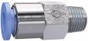 Supapa de sens push-in 8 mm cu filet exterior conic R 1/8 etansat cu PTFE , sens furtun - filet