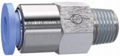 Supapa de sens push-in cu filet exterior conic etansat cu PTFE , sens furtun - filet