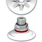 Ventuza rotunda plata SI cu crampoane seria VPF