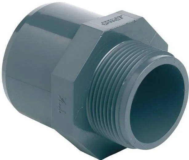 Adaptor, conexiune prin lipire si filet exterior, PVC-U