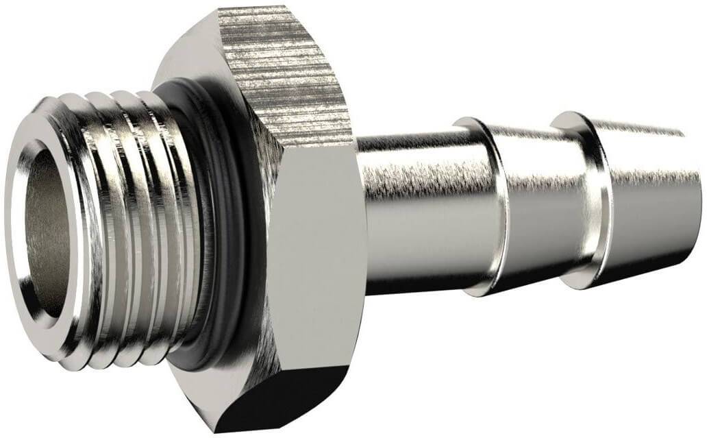 Adaptoare furtun cu filet exterior cilindric etansat cu O-ring, alama nichelata