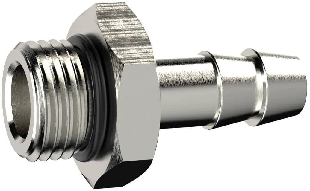 Adaptoare furtun cu filet exterior cilindric etansat cu O-ring, alama nichelata