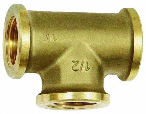 Conector T cu filete interioare G 1/4&QUOT;, PN 16, alama