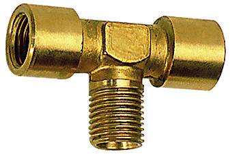 Conector T cu 2 filete interioare G 1/4&QUOT; si 1 filet exterior R 1/4&QUOT;, alama