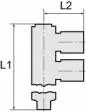 Ramificator L push-in cu 6 iesiri, cap hexagonal, filet cilindric exterior si O-ring, seria standard