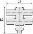 Ramificator T dublu push-in cu filet cilindric exterior si O-ring, seria standard