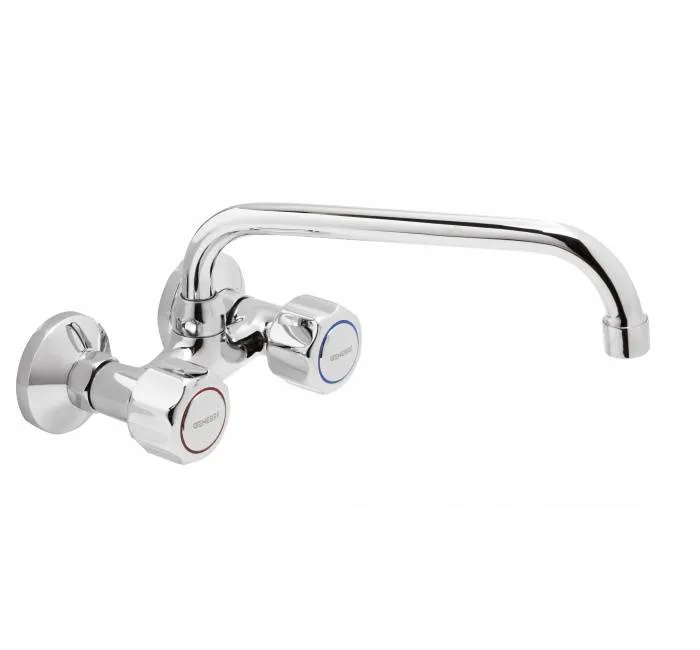 Baterie cu mixare pentru chiuveta si montaj perete - gat 18 cm