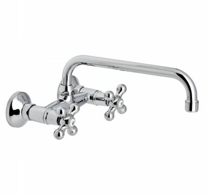 Baterie cu mixare pentru chiuveta si montaj perete - gat 24 cm