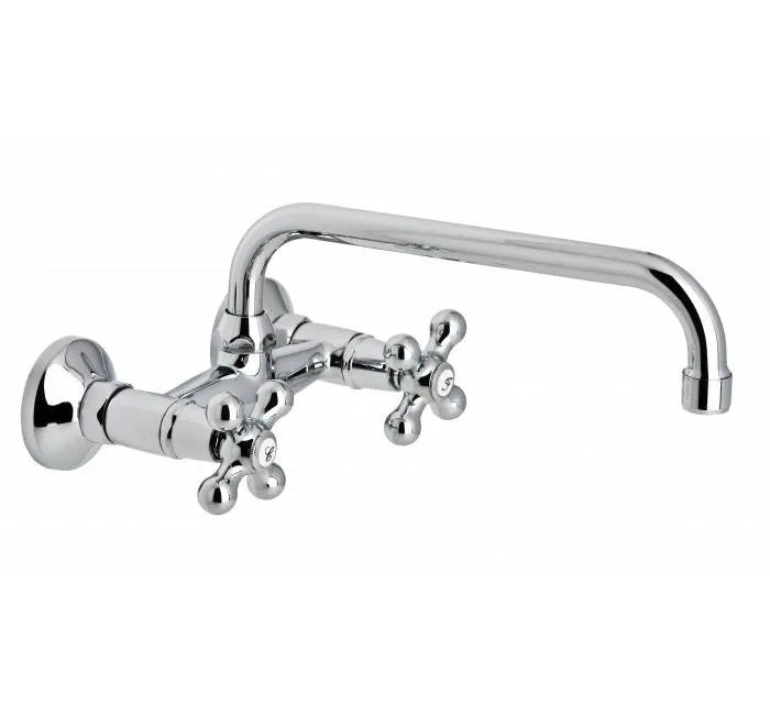 Baterie cu mixare pentru chiuveta si montaj perete - gat 24 cm