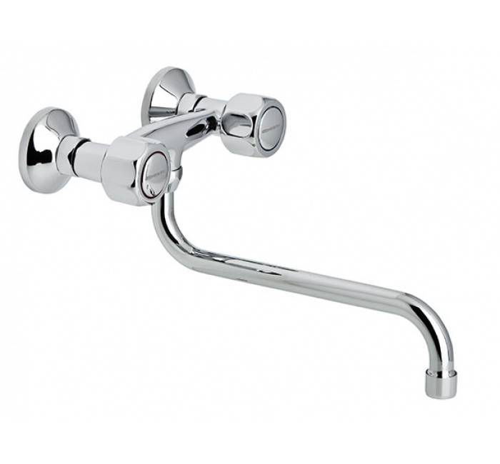 Baterie gat 24cm cu mixare pentru chiuveta bucatarie - montaj perete