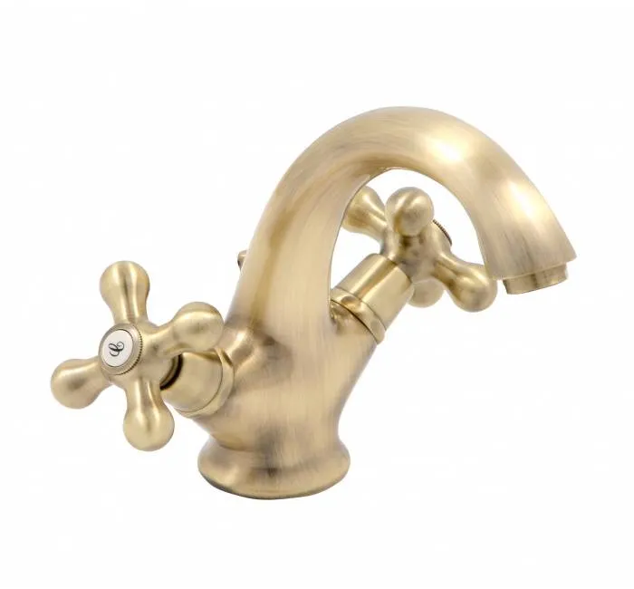 Baterie mixer pentru lavoar placata cu bronz