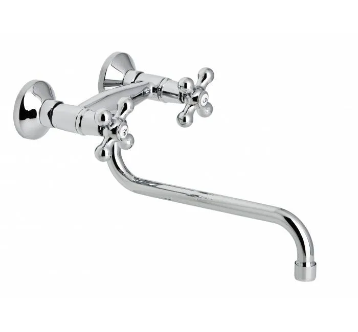 Baterie gat 24cm cu mixare pentru chiuveta bucatarie - montaj perete