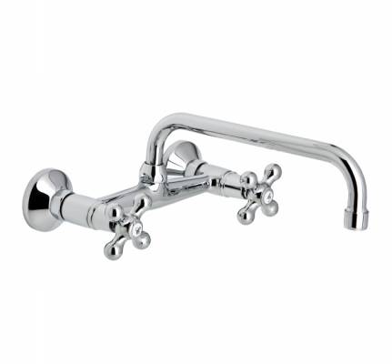 Baterie gat 24cm cu mixare pentru chiuveta bucatarie - montaj perete