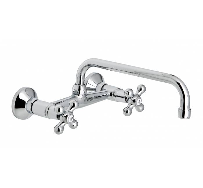 Baterie gat 24cm cu mixare pentru chiuveta bucatarie - montaj perete