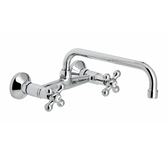 Baterie gat 24cm cu mixare pentru chiuveta bucatarie - montaj perete