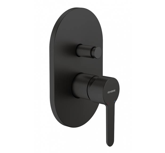 Baterie incastrata baie cu divertor - negru mat