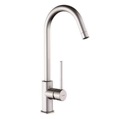 Baterie Inox monocomanda pentru chiuveta bucatarie - pornire apa rece (Cold start)