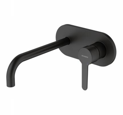 Baterie incastrata 22 cm pentru lavoar - negru mat