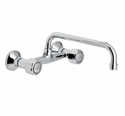 Baterie gat 24 cm cu mixare pentru chiuveta bucatarie - montaj perete