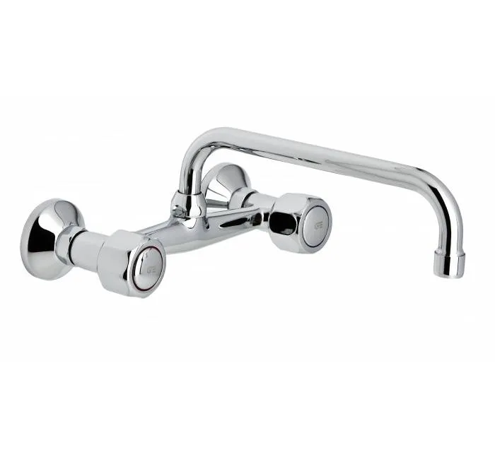 Baterie gat 24 cm cu mixare pentru chiuveta bucatarie - montaj perete