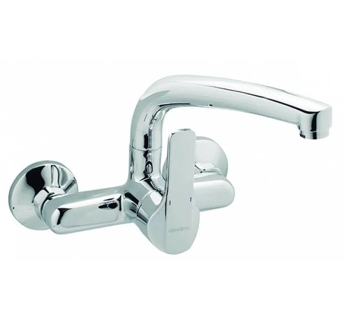 Baterie 15 cm cu gat scurt pentru bucatarie - montaj perete