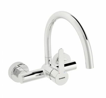 Baterie 15 cm cu mixare pentru bucatarie - montaj perete