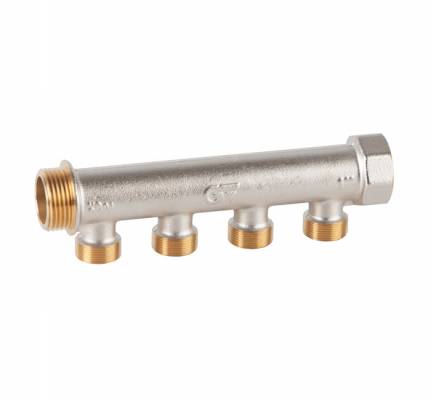 Bloc ramificator alama nichelata, filet G 3/4&QUOT;, filet lateral W24,5 x 19f/1&QUOT;, 4 ramificatii, PN 10