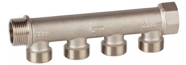 Bloc ramificator, filet G 3/4&QUOT;, filet lateral G 1/2&QUOT;, 4 ramificatii, max. 10 bar