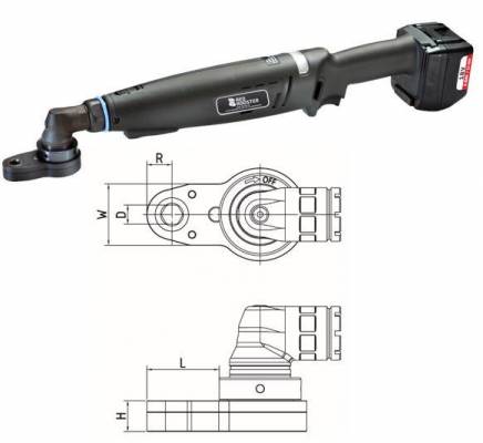 Cheie unghiulara cu cap decalat si baterie SW 12, 18V, 5-13 Nm - shut-off