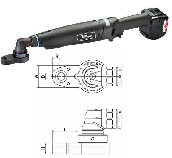 Cheie unghiulara cu cap decalat si baterie SW 12, 18V, 5-13 Nm - shut-off