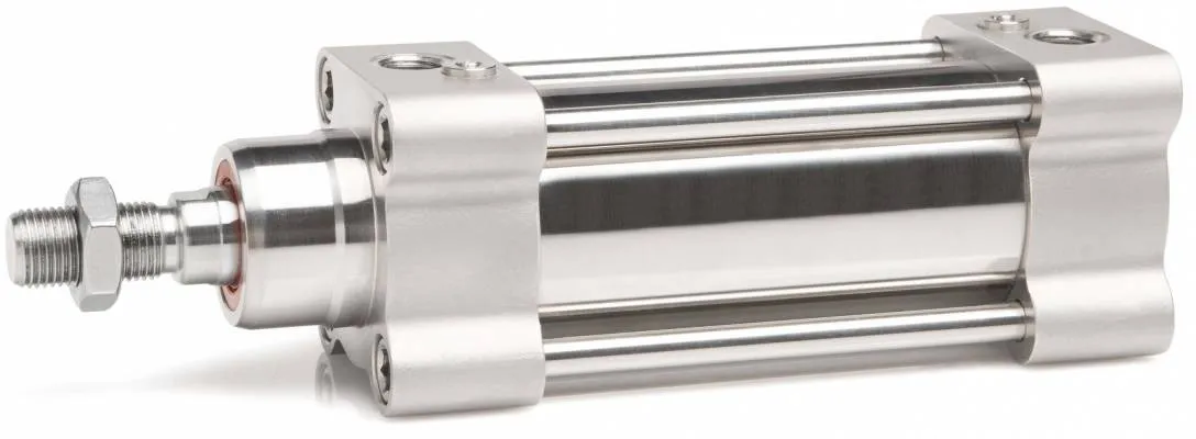 Cilindru inox dubla actiune magnetic cu amortizare, ISO 15552