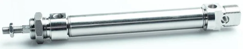 Micro cilindru inox dubla actiune magnetic, anti-rotatie cu tija hexagonala