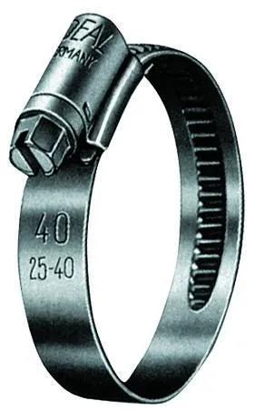 Coliere furtun din inox AISI 430, strangere cu surubelnita, latime banda 9 mm