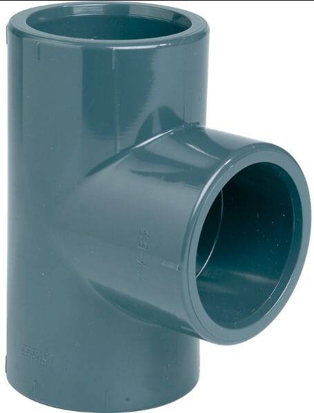 Conector T egal 90°, conexiuni prin lipire, PVC-U