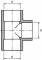 Conector T egal 90°, conexiuni prin lipire, 32 mm, PVC-U