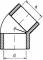 Cot 45°, conexiuni prin lipire, 75 mm, PVC-U