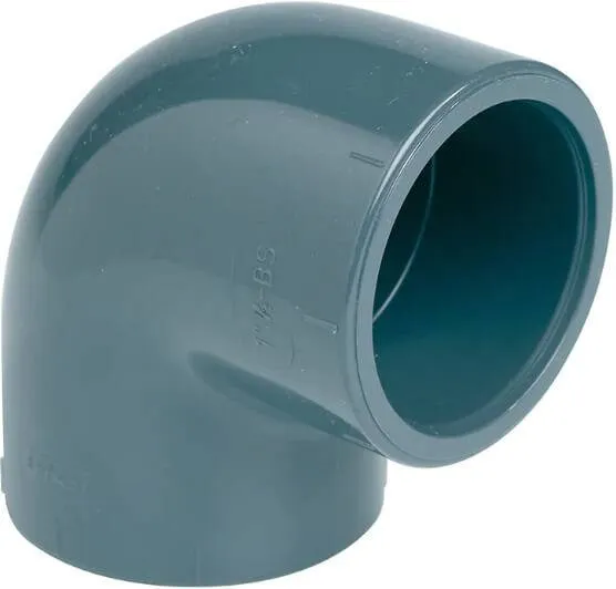 Cot 90°, conexiuni prin lipire, PVC-U