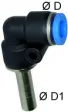Cupla L push-in cu adaptor, seria Mini