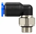 Cupla L push-in cu filet cilindric exterior si O-ring, seria standard