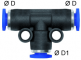 Cupla T push-in 4 mm - 4 mm, seria Mini