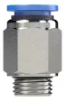 Cupla dreapta push-in cu filet cilindric exterior etansat cu O-ring, seria standard
