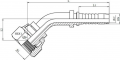 Cupla rotativa 45° cu filet interior 3/4&QUOT; BSP, furtun DN 5/8&QUOT; con 60°