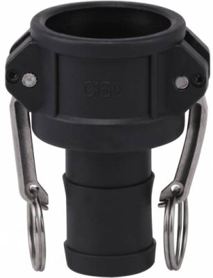 Cupla KAMLOK din PP, cu conector furtun Ø 34,2 mm, tip C