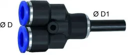 Cupla Y push-in cu adaptor, egala sau redusa