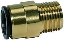 Cupla dreapta push-in cu filet exterior - Alama