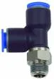 Cupla L-T push-in cu filet conic exterior etansat cu PTFE, seria standard